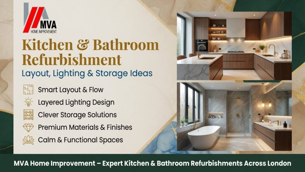Kitchen & Bathroom Refurbishment – Layout, Lighting & Storage Ideas